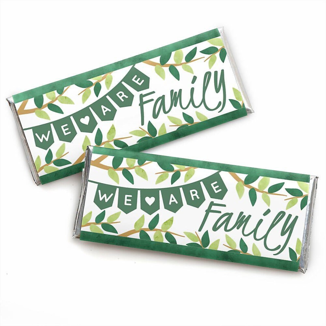 Big Dot of Happiness Family Tree Reunion - Candy Bar Wrapper Family Gathering Party Favors - Set of 24